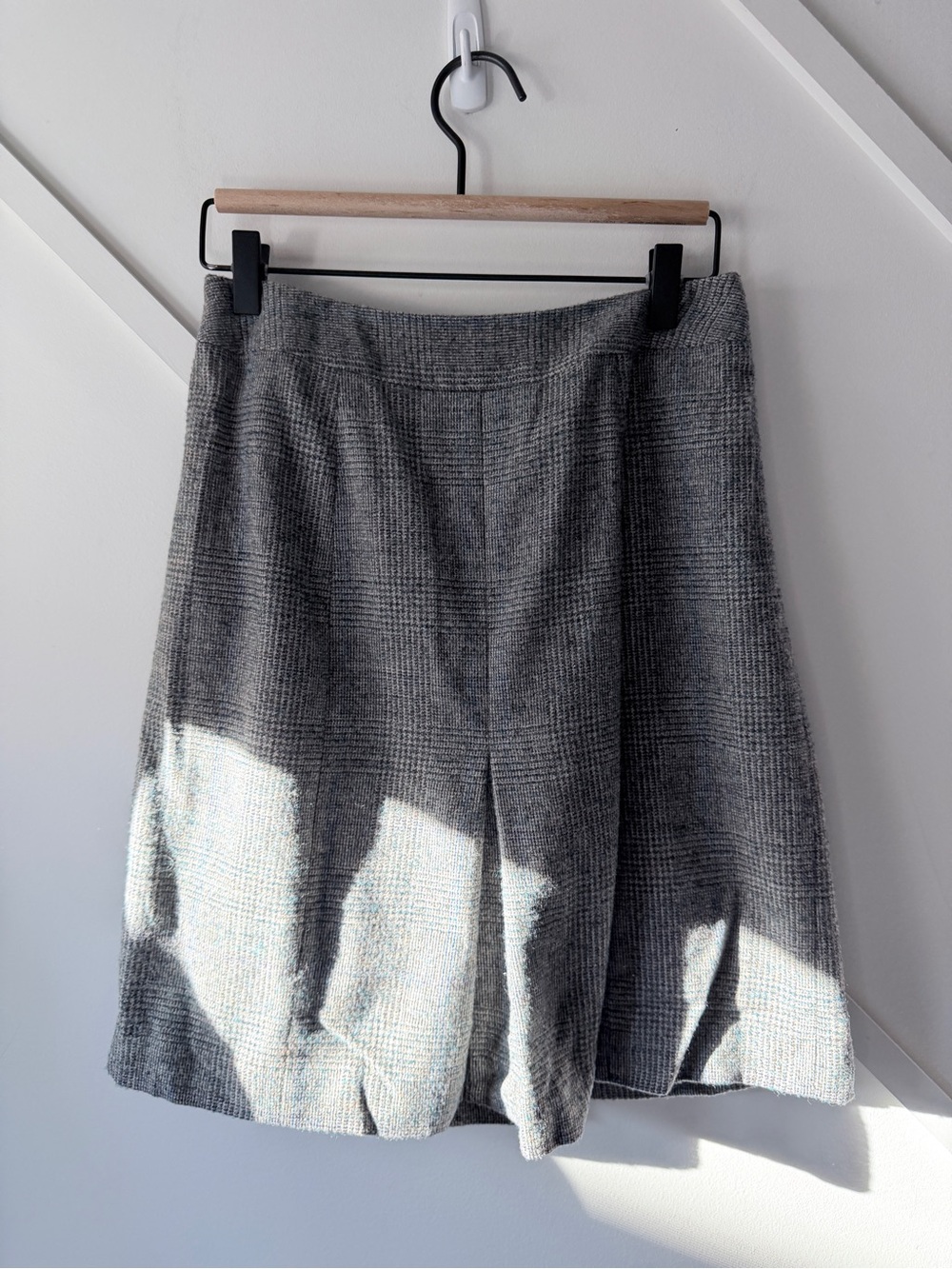 Brooks Brothers Wool Blend Glen Plaid Skirt Size 2 Grey Pleated